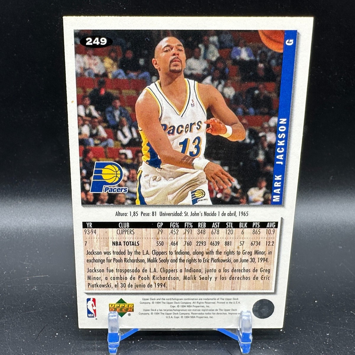 Mark Jackson 1994-95 Collector's Choice Silver Signature