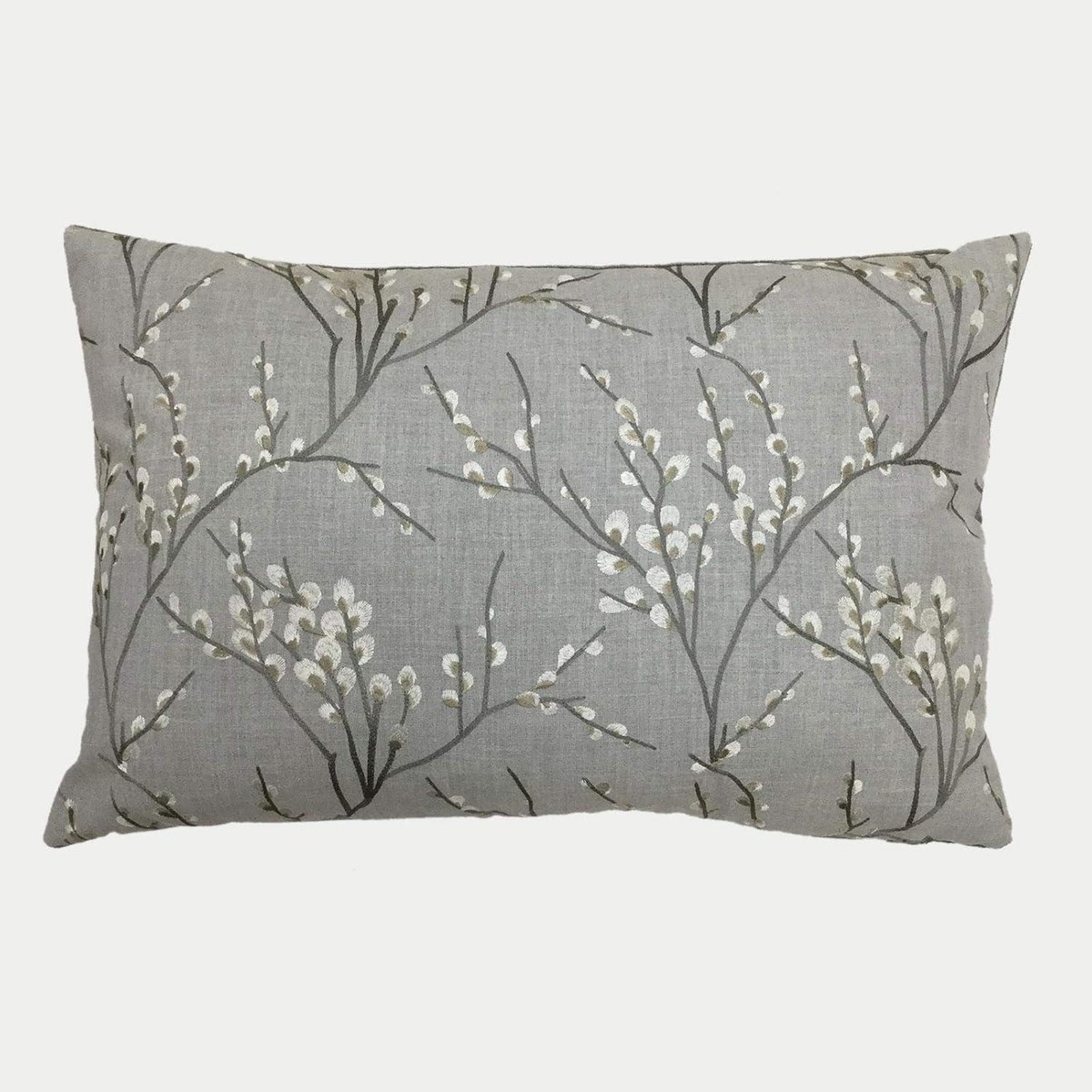 Grey Floral Decorative Modern Rectangular Scatter Cushion Cover