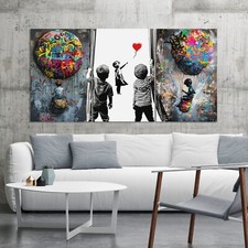 Banksy Ballon Graffiti Wand kunst Moderne Street Art Acrylglas, Leinwand Druck