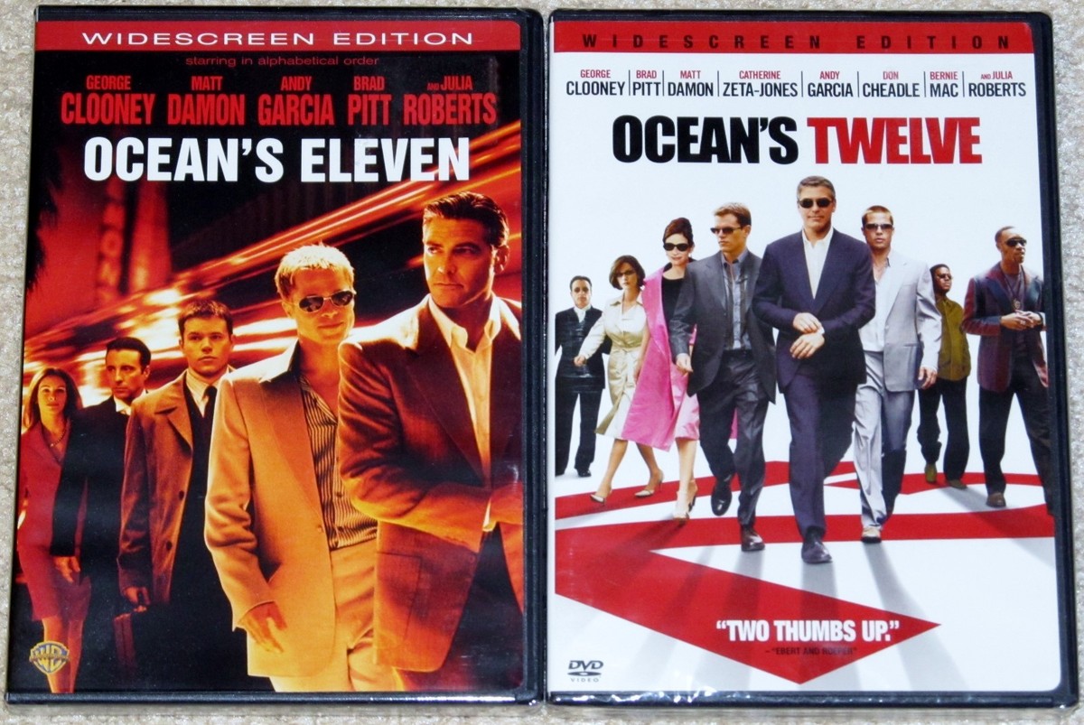 Crime DVD Lot - Ocean's Eleven (New) Ocean's Twelve (New) Clooney