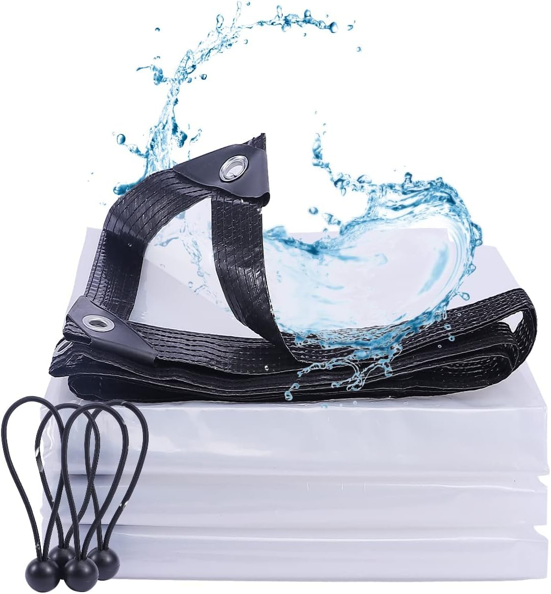 Tarp Clear 6'X8' Heavy Duty Clear Tarps with Rustproof Gommets,Waterproof Greenh