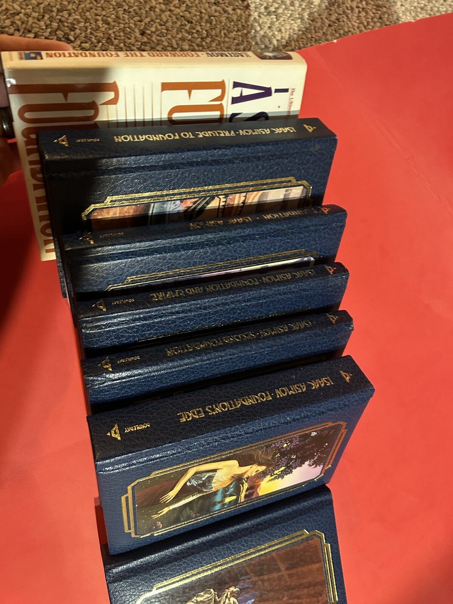 Isaac Asimov Collection Blue Leather FOUNDATION Series Lot
