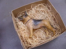 New 3D Dresden Christmas Ornament German Shepherd Police Dog Animal Feather Tree