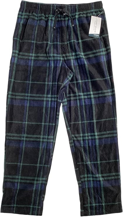Мужские флисовые пижамные брюки Perry Ellis Portfolio в черно-зеленую клетку-Средний размер 3890₽