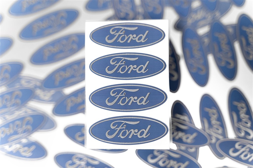 4FORD CENTER CAP LOGOS BLUE OVAL DECALS VINYL F150 F250 MUSTANG FOCUS
