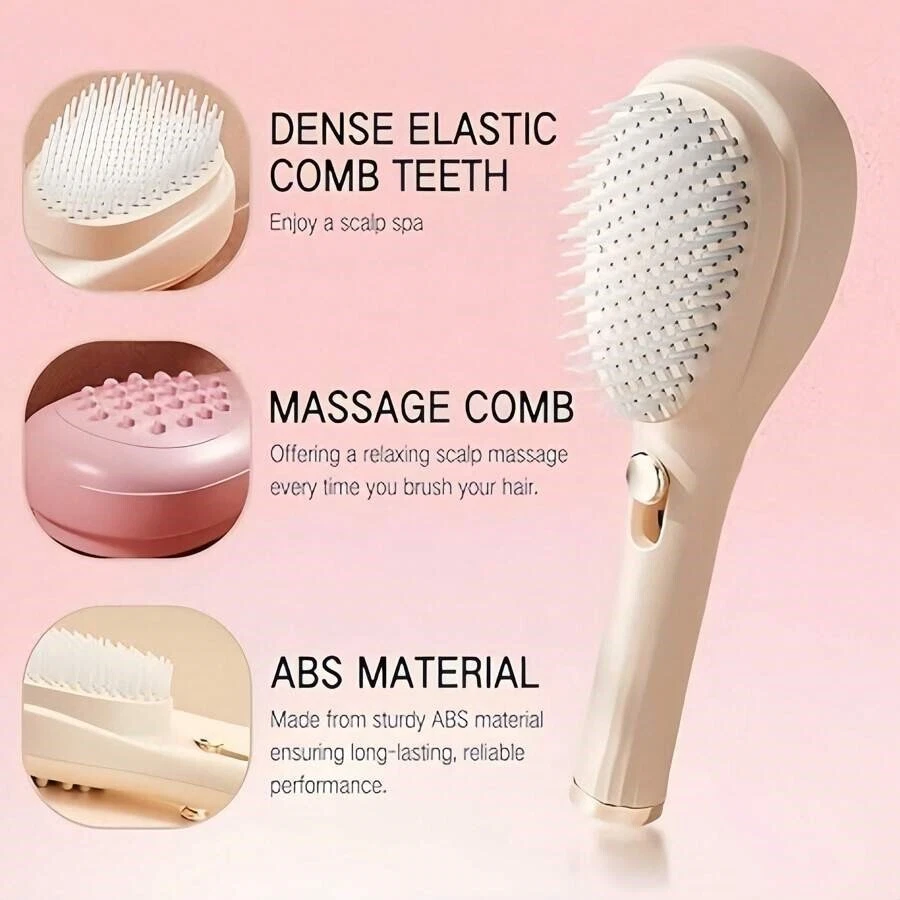 Hair Brush Self-Cleaning Hair Brush for Woman Comb Telescopic Hair Brush - Image 4 of 4
