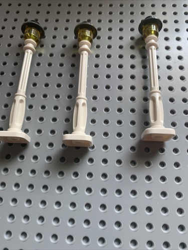 3 Lego 11062 City Town Train Modular Lamp Post Street Light White - Picture 3 of 6