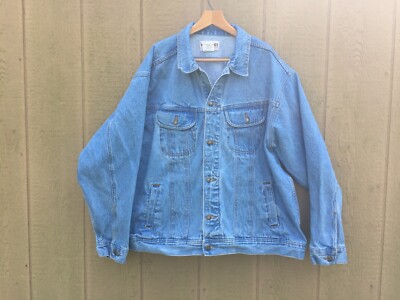 Wrangler Blue Denim Trucker Jacket Man XXL 2XL Metal Buttons Classic Western