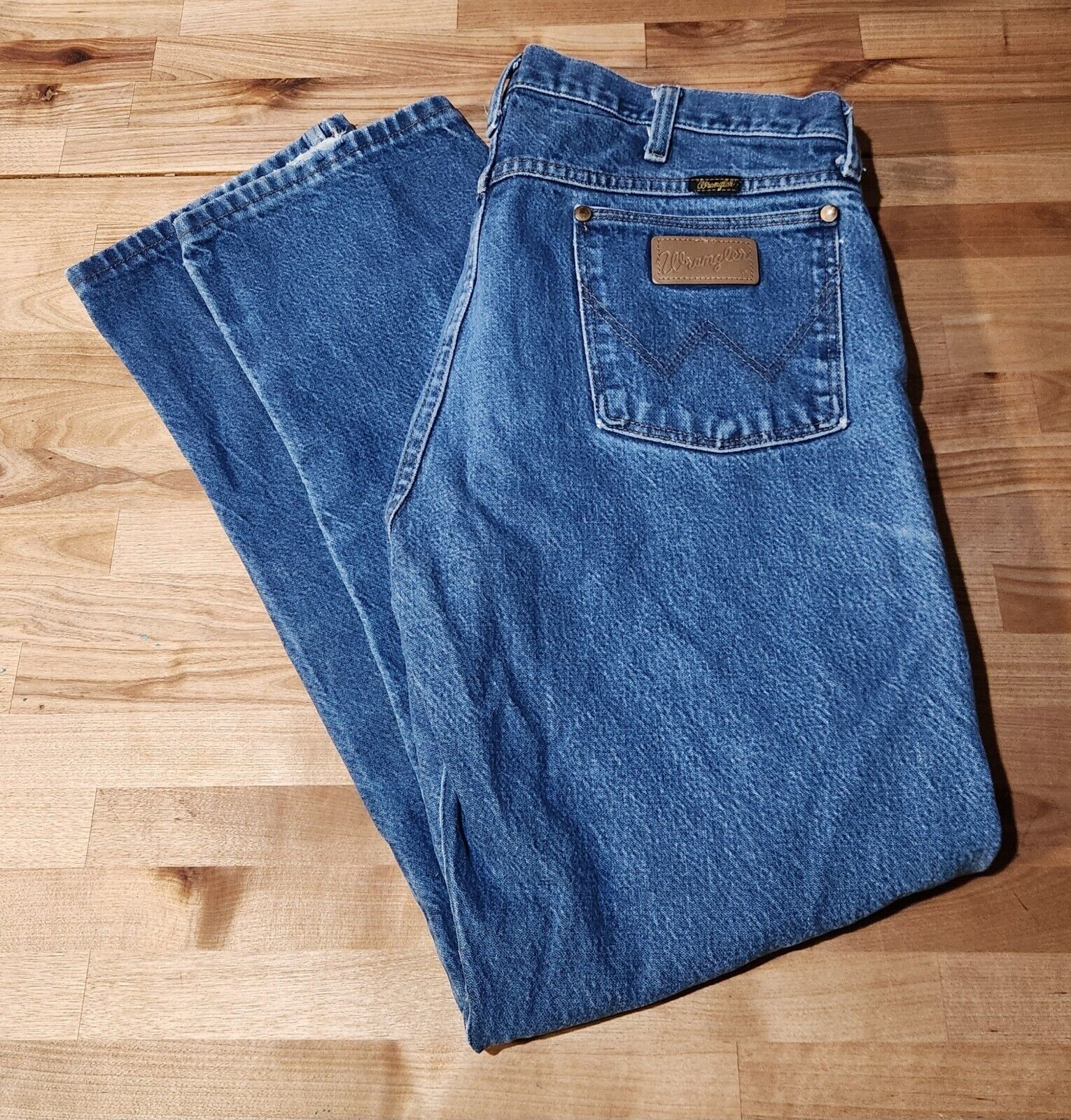 Vintage Wrangler Cowboy Cut Denim Blue Jeans 13MW… - image 1