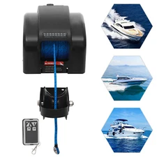 12V 700LBS Electric Boat Winch Portable Remote Control Winch For 24ft Long Boats