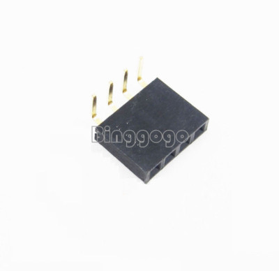 20Stks 2.54mm Pitch 1x4Pin Header Right Single Angle Female Row Socket Connector