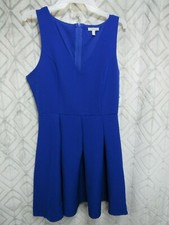 New Charlotte Russe Dress Size M Blue V Neck Sleeveless Back Zipper Career Work
