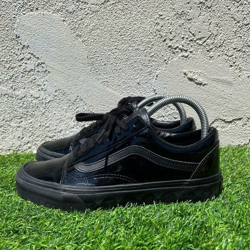 black leather old skool vans size 5