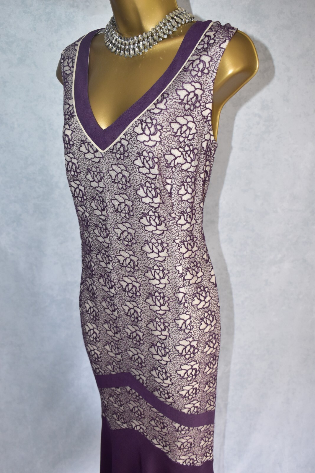 JACQUES VERT Mother of the Bride Occasion Size 18 Purple Midi Dress and