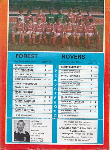 Nottingham Forest v Tranmere Rovers 2 December 1981 League Cup - Picture 2 of 2