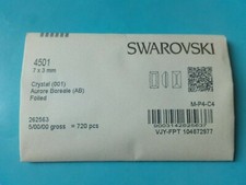 Original Swarovski factory pack model 4501 Crystal AB (001) 7x3 mm 720 pcs