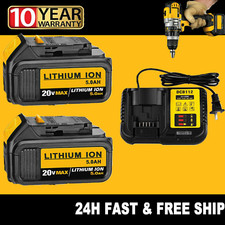 1 2pack Battery / Charger For DeWalt 20V 20 Volt MAX DCB206 DCB205-2 Lithium Ion