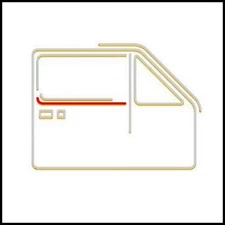 VW MK1 GOLF O/S DOOR WINDOW SCRAPER RUBBER SEAL STRIP for CHROME TRIM Caddy