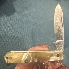 Vintage Boatswain Folding Knife Mother Of Pearl Stainless Blade Nicul Inox