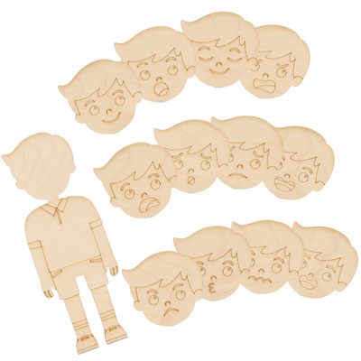 Emotion Faces Cutouts Boy 10 , Set of 13 Feeling Cards for Kids | Woodpeckers