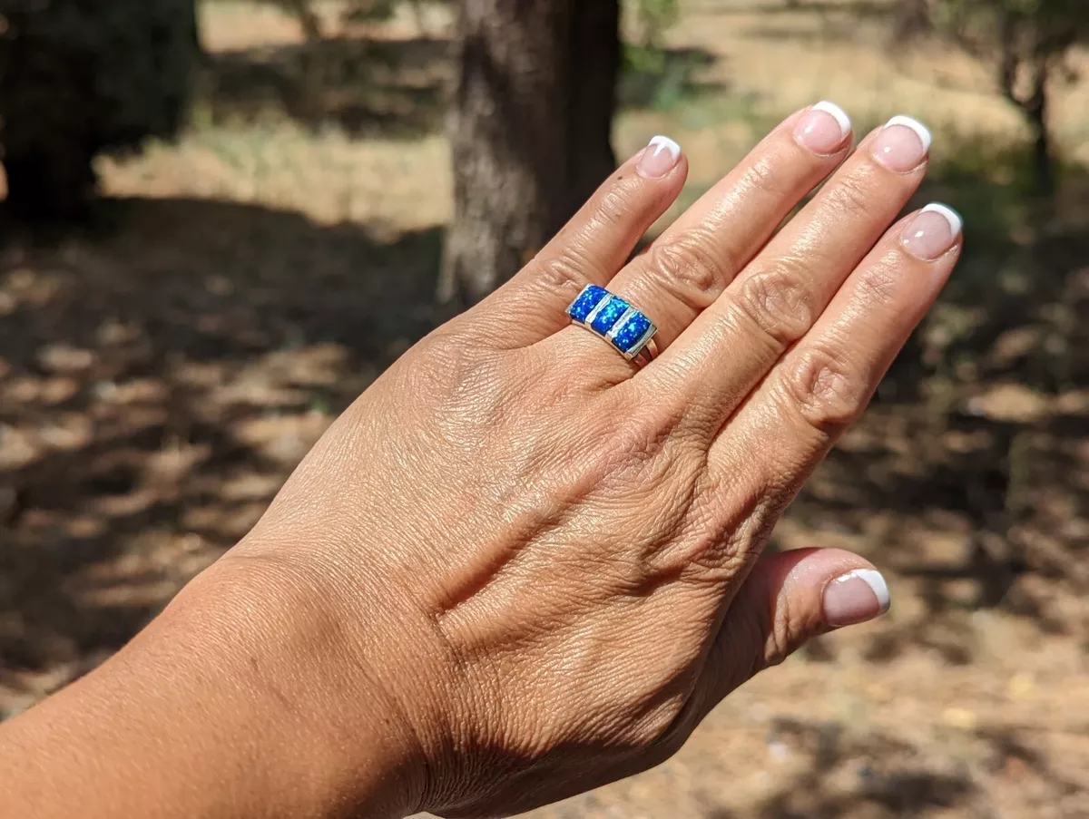Blue opal ring