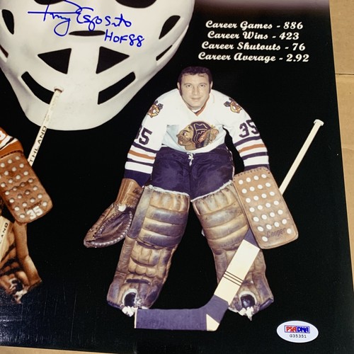 Rare Tony Esposito Chicago Blackhawks Signed 16x20 Collage PSA/Dna - Picture 2 of 3