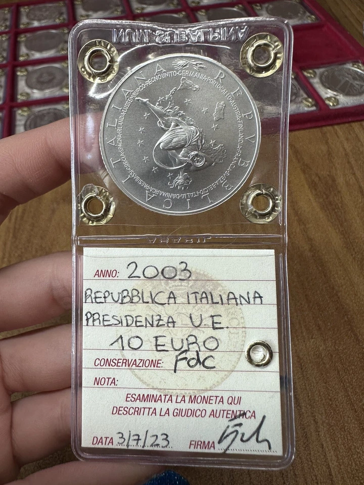 RÉPUBLIQUE ITALIENNE 10 EURO PRÉSIDENCE U.E. 2003 Scellée FDC - Photo 2/3