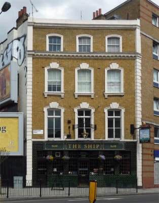 FOTO LONDON DAS SCHIFF BOROUGH ROAD ATTRAKTIVER VIKTORIANISCHER PUB MIT EINER GLASIERTEN FLIESE