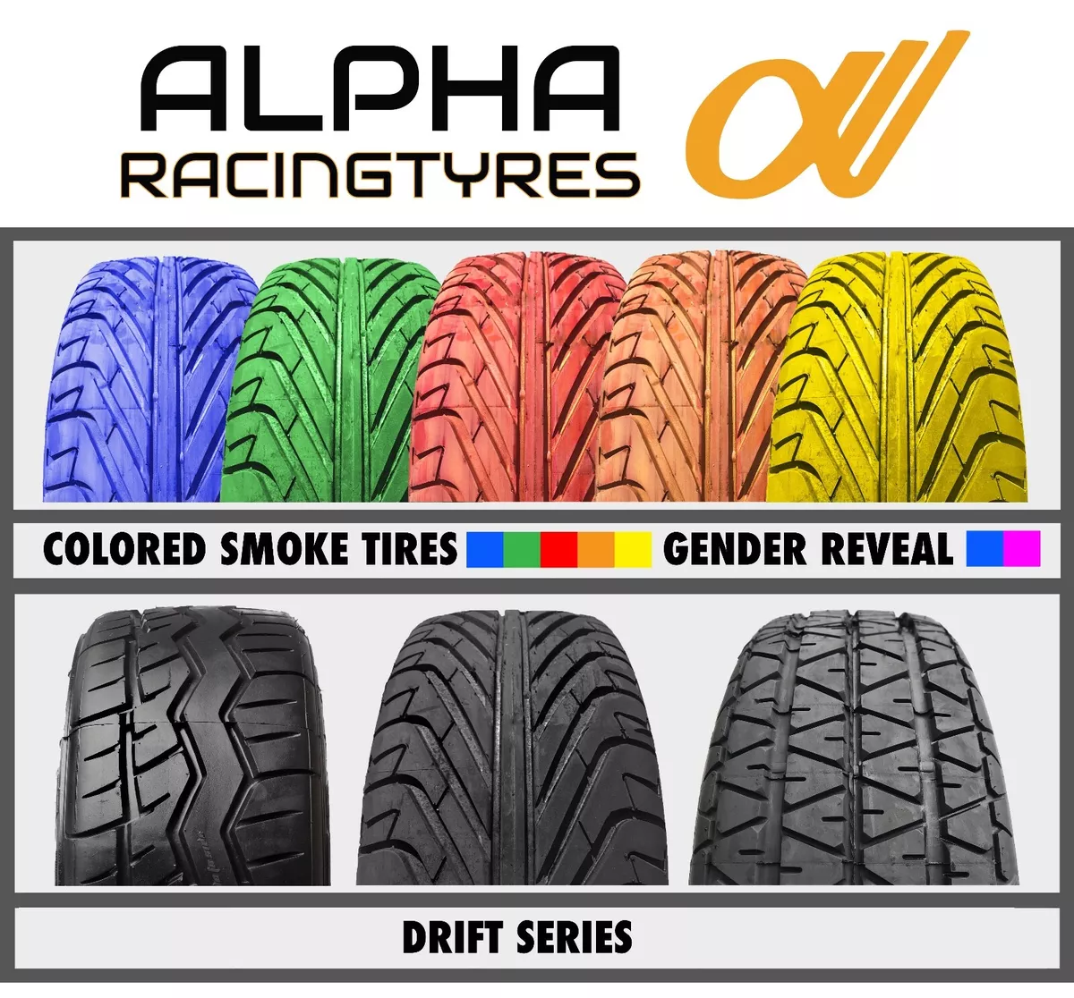 Colored Smoke Drift Burnout Tyre *BLUE* Colour Gender Reveal Tire ALPHA  Racing