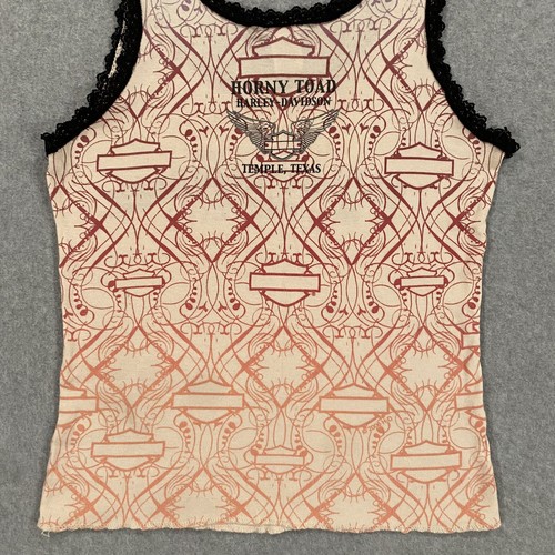 Vintage Harley Davidson Lace Trim Tank Top Shirt Women's Small Horny Toad USA - Picture 13 of 15