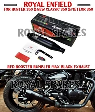 Royal Enfield HUNTER / METEOR /NEW CLASSIC 350 RED ROOSTER RUMBLER BLACK EXHAUST