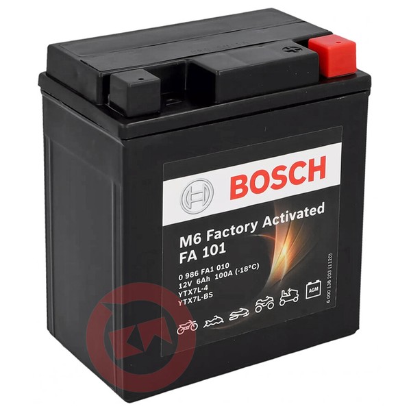 Verschlossene Batterie YTX7L-BS Bosch FA101 Suzuki DR SE 200 1996-2006-image