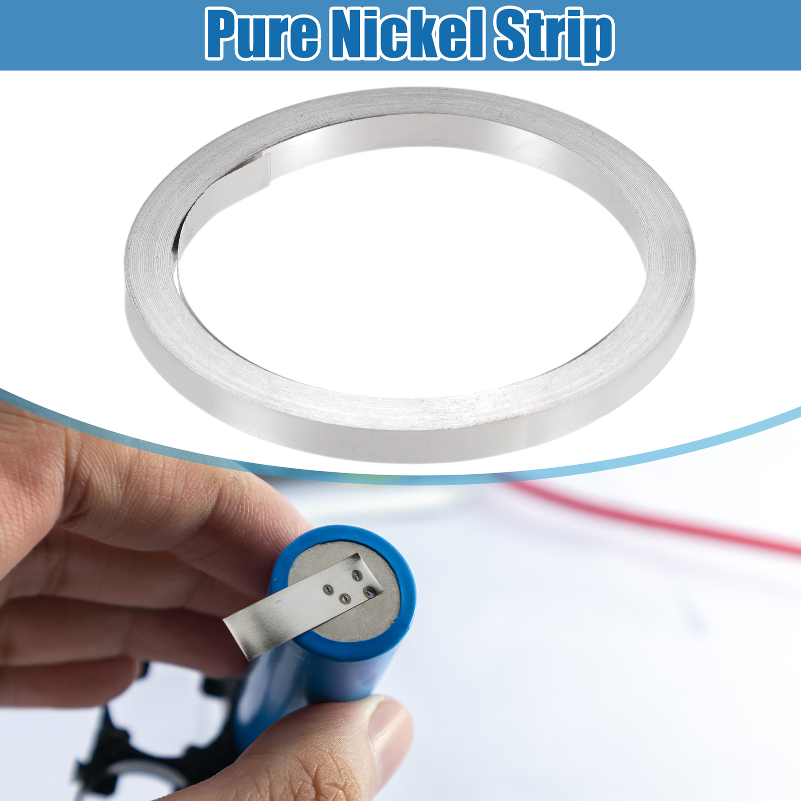 Ruban Nickel Pur 99,7% – 8x0,15 Mm – 1 Mètre – Pour Soudure De Batteries