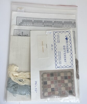 VINTAGE NOS Diane Evans 10''x7'' cross stitch kit 321 WL Patchwork Potpourri quilt