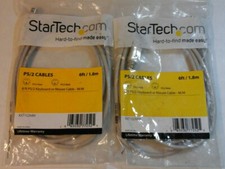 2 StarTech KXT102MM 6 ft PS/2 Keyboard or Mouse Cables- M/M mini-DIN PS/2 Male