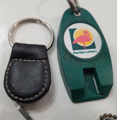 Vintage #1 Advertising Keychain Multi-Color Key Rings Junk Drawer