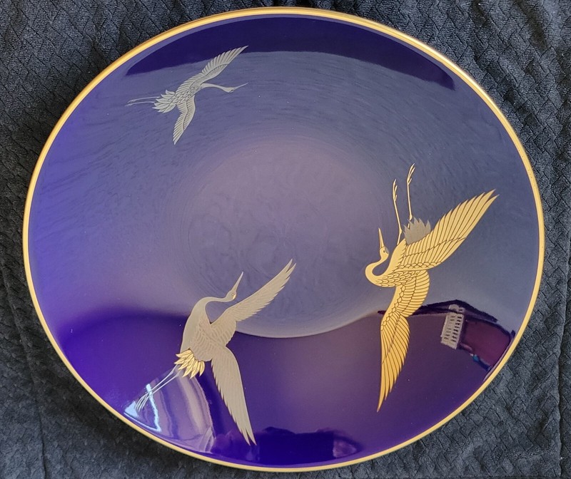 Takahashi Cranes Bowl, Cobalt Blue, Incredible Gift or Keepsake