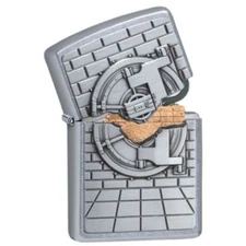 Zippo Windproof Lighter With Vault Emblem and Gold Surprise, 29555, New In Box