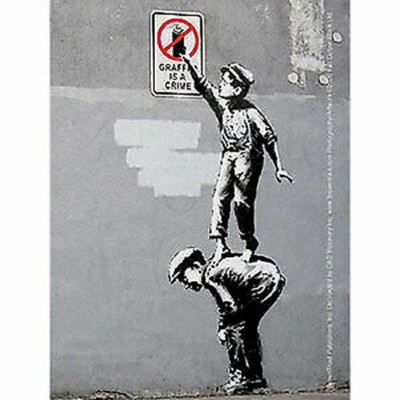 Kunstdruck Graffiti '' Graffiti Ist Eine Crime '' Postar Kunstwerk Vinyl Sticker -