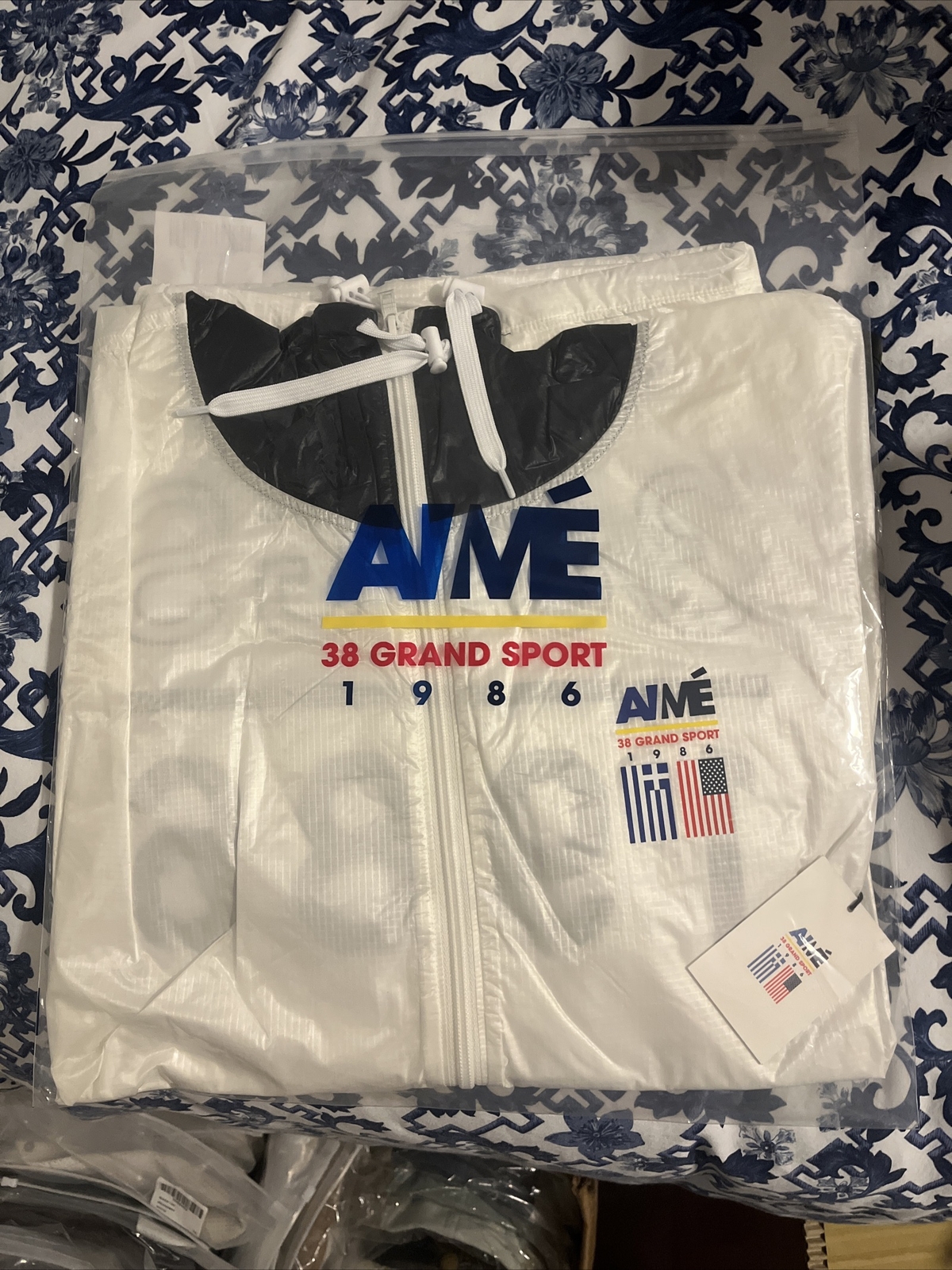 Aime Leon Dore 38-GS Offshore Technohull Anorak Nylon Windbreaker  White XXL new