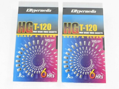 Lot Of 2 KHypermedia High Grade HG T-120 Blank VHS Tapes