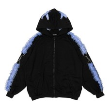 NEW ACDC Rag - Love Punk Lace  Ribbon Oversized Zip Up Hoodie