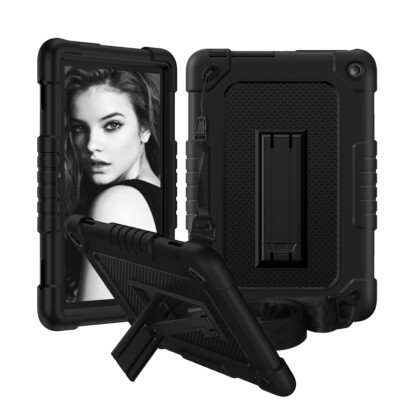 Fire HD 8 2022 12th Gen Tablet Case Shockproof Hard Back & Shoulder strap