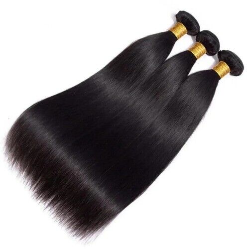 Glattes Echthaar Bündel Remy rohes natürliches reines Haar brasilianisches Haar gewebt - Bild 10 von 15