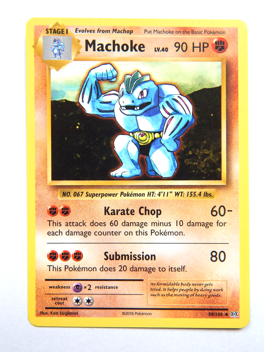 アメリカ購入品 Machoke Machoke 58/108 (NM, Pokemon Card, Evolutions, 2016, Fighting