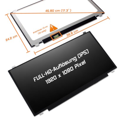 17,3'' LED Display matt passend für MSI GT72S DOMINATOR PRO G-041 Full-HD