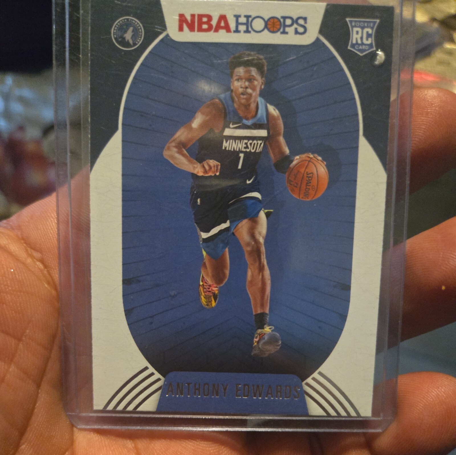 2020-21 Panini NBA Hoops - Purple #216 Anthony Edwards (RC)