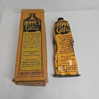Vintage Hoppe's Gun Cleaning Grease Mostly Full Hunting W/ Box