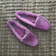 UGG Dakota Moccasin Slippers Purple Shearling Lined Suede Womens 11