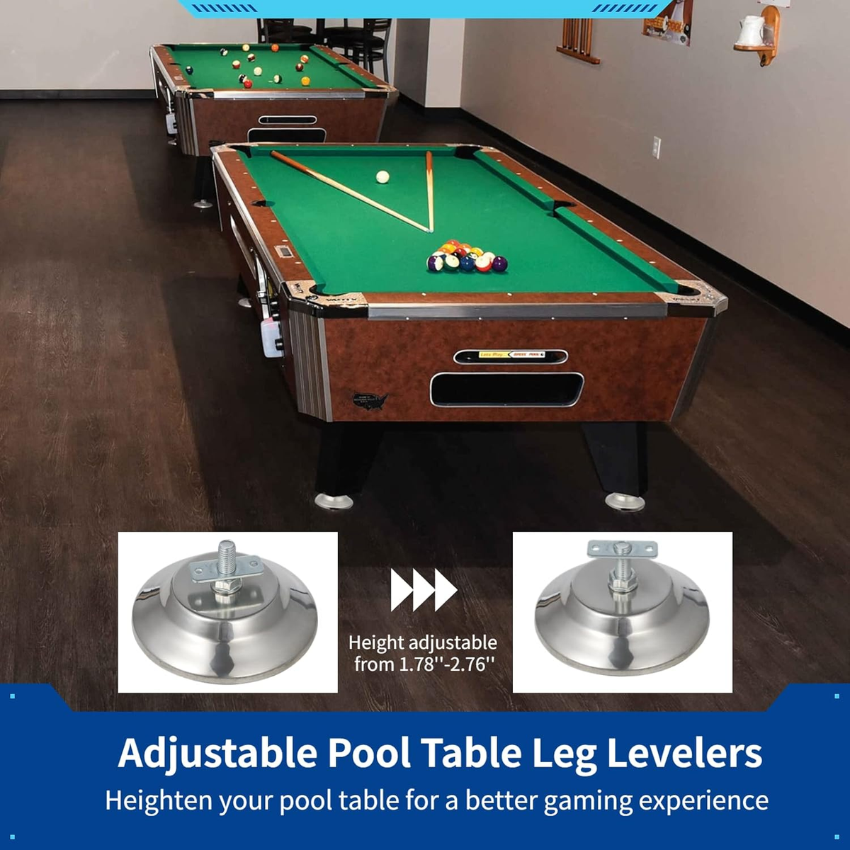 Pool Block Levelers Adjustable Pool Table Leg Levelers Heavy Duty Metal Feet NPXUAMTJ 4Pcs ...